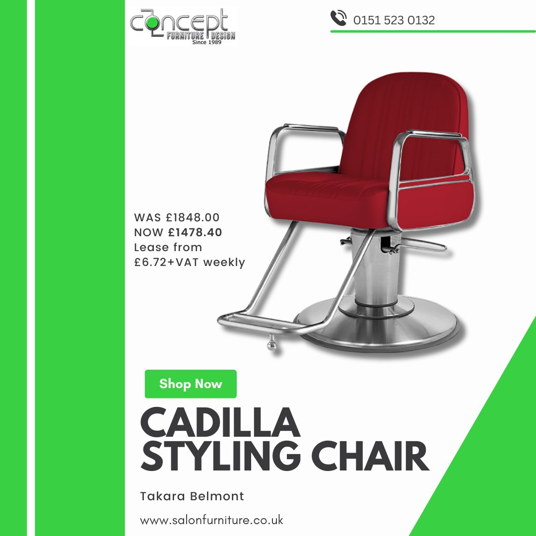 Cadilla Styling Chair - NOW £1232.00

SHOP: salonfurniture.co.uk/cadilla-stylin…

#stylingchair #salonchairs #barberchairs #salonfurniture #barberfurniture #conceptsalon