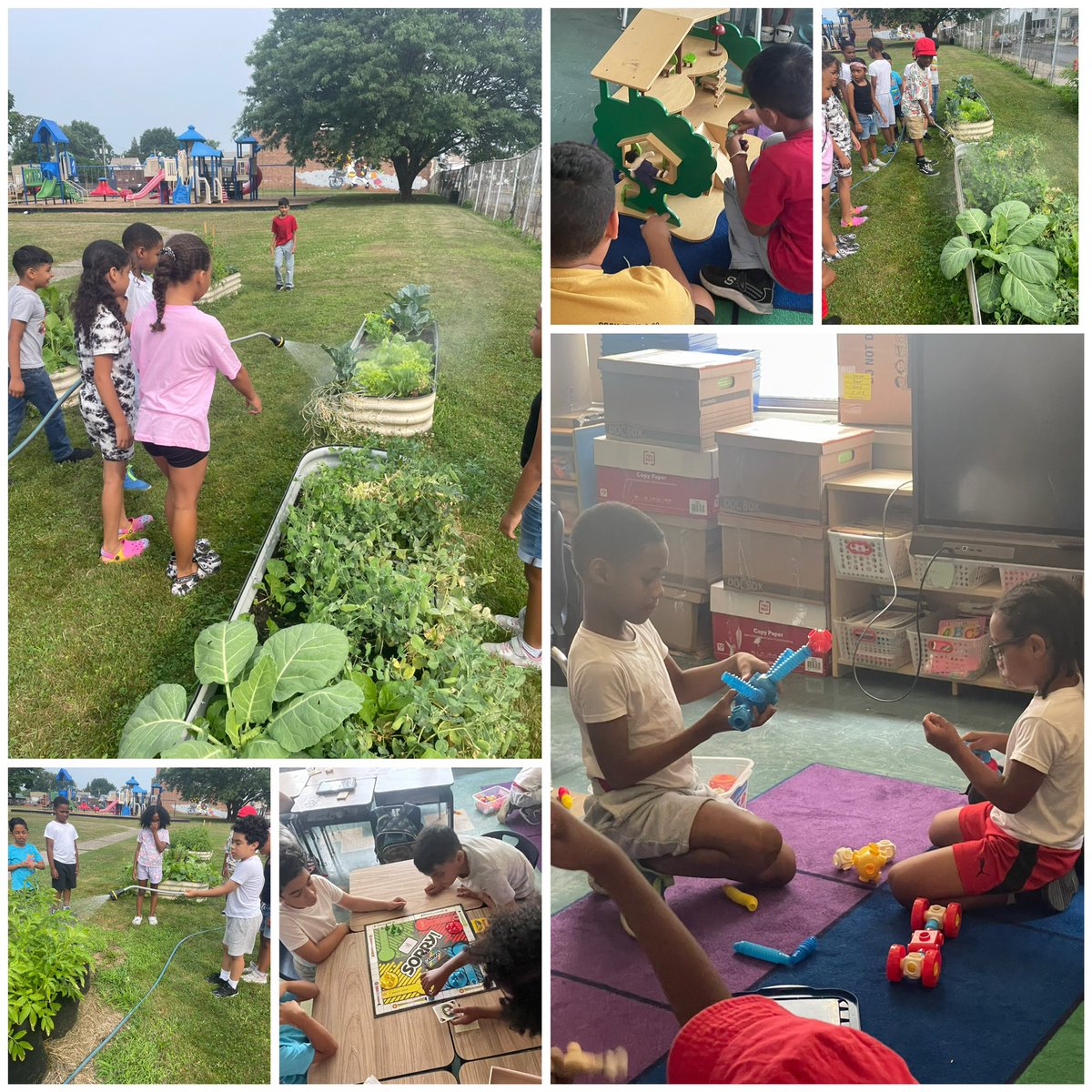 We are off to a HOT start in SEP this week! We got outside to water our garden and are having fun playing games together and building relationships! #schenectadyrising 💙♥️