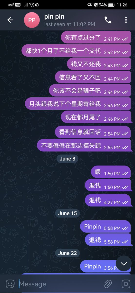 ppoo00ooqq's tweet photo. 各位如果有买原味衣物的要小心这个骗子，我第一次跟他买的时候他就已经拖了一个月才寄货给我，第二次买的时候他又拖着两个月之后就直接已读不回，已经确定他是个骗子了。骗了我rm355，好像也有其他人也被骗了，如果各位需要原味衣物的不要找这个骗子买。
#骗子
#原味內衣 https://t.co/g2BrILeR1F