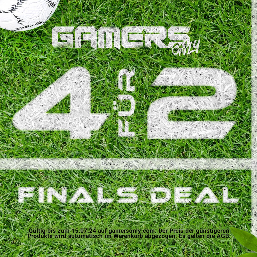 gamersonly_gg's tweet photo. ⚽️ FINALEEEE ⚽ Unser 4für2 Finals Deal ist da! 🚀
Außerdem NEU: Performance Drink GREEN Wild Master!! 🌳💚
Geh 4:2 in Führung mit saftig-grünem Waldmeister-Geschmack!
#DEAL #4FOR2 #EM2024 https://t.co/MgOAifiPfH