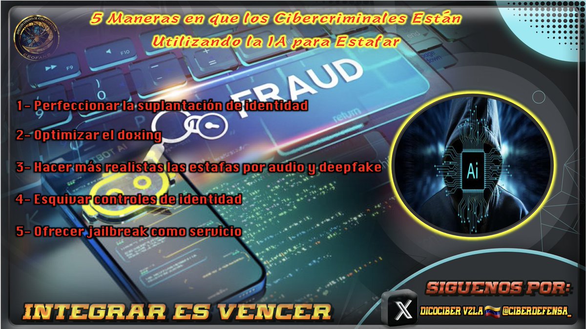 Enterate : La Inteligencia Artificial (IA) llegó para revolucionarlo todo y se convirtió en una herramienta indispensable en muchas disciplinas. Lamentablemente, también es utilizada de diferentes maneras por el cibercrimen ataques y acciones maliciosas. n9.cl/shfug9