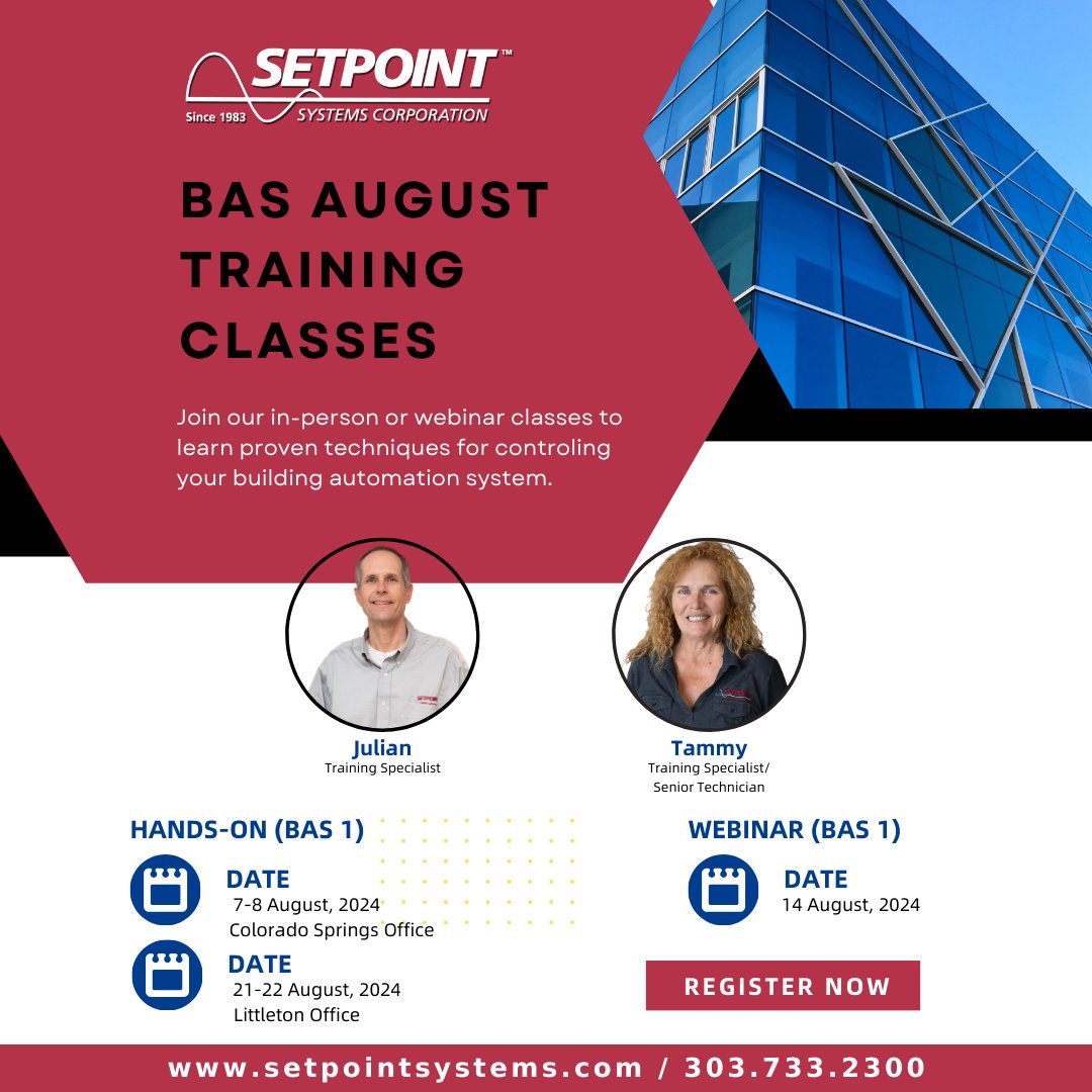 SetpointSystems's tweet photo. August is approaching quickly which means class is in session! Head over to our website to sign up or give us a call! 

#iot  #ul508a #ualocal208 #controls #HVAC #BAStraining #Smartbuildings #Buildingautomation #enteliweb #corporatetraining #BAS #vavcontrol #WeBuildCO https://t.co/ULwzInnFdA