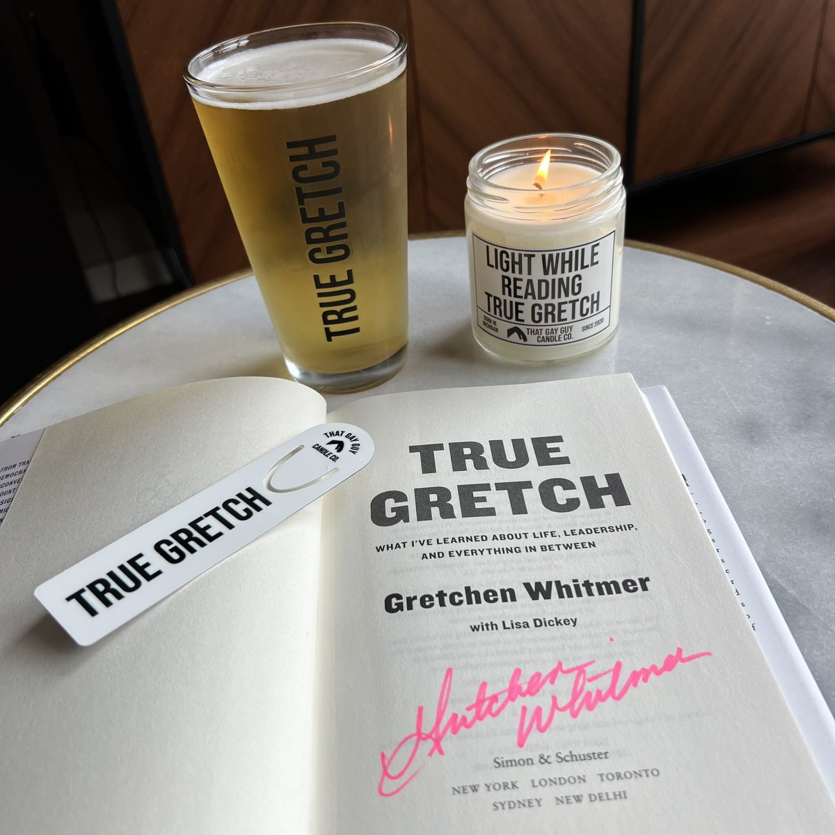 gayguycandleco's tweet photo. I’m giving one lucky follower the full True Gretch experience consisting of:

✍🏼 A signed copy of True Gretch
🔥 A Light While Reading True Gretch candle
📖 A True Gretch + TGGCC bookmark
🍺 A True Gretch + TGGCC pint glass

To win:

❤️ Like
🔁 Repost
✅ Follow

I’ll randomly pick a winner later this week.

And just to be clear: this giveaway is not affiliated with Gretchen Whitmer or Simon & Schuster. I just want to share this great book with one of you. 🙂