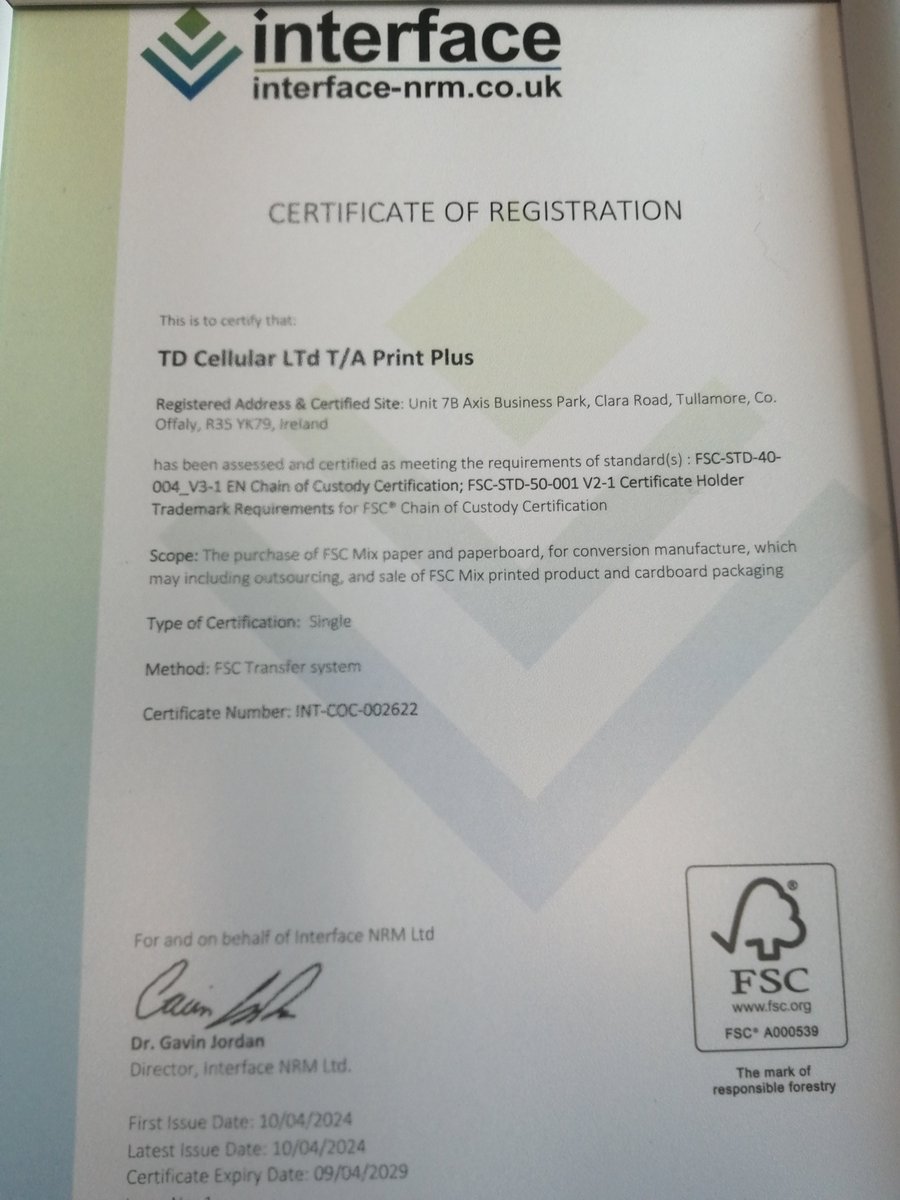 PrintPlusTul's tweet image. The Forest Stewardship Council (FSC®)
We are delighted to announce that we have been awarded a Forest Stewardship Certificate! All of our paper is FSC® certified, ensuring it comes from well-managed, sustainable sources.