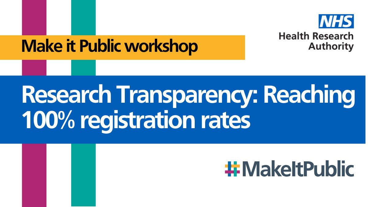 HRA_Latest's tweet photo. As part of our #MakeitPublic campaign, we’ve published new insights into the barriers to registering research.
Feedback was gathered at our #MakeitPublic workshop, which saw more than 100 people come together to discuss research transparency.
https://t.co/OgyDr5zCuv https://t.co/Kmsa2lmEQf