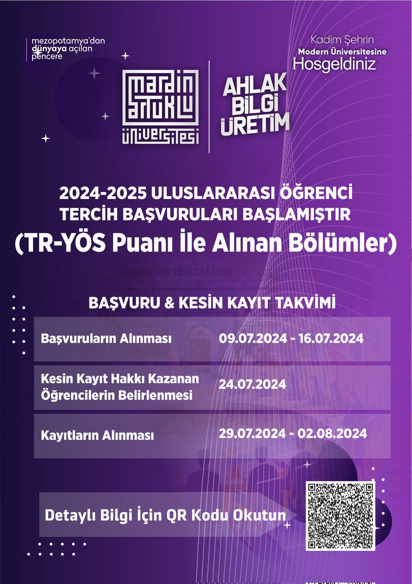 Uluslararası Öğrenci Başvurularımız başlamıştır.

Link: artuklu.edu.tr/tr/ogrenci-isl… 

<a href="/ibrahimozcosar/">ibrahim özcoşar</a> 
<a href="/resityildiz79/">Reşit YILDIZ</a> 
<a href="/mardinartuklu/">Mardin Artuklu Üniversitesi</a>