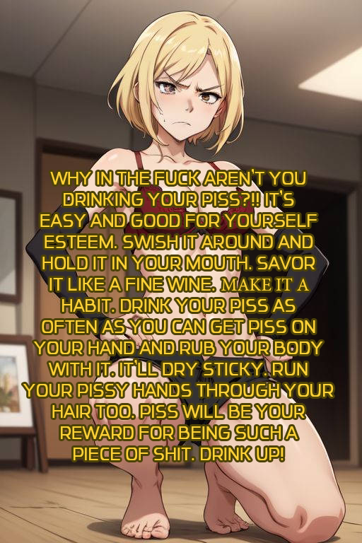 Anutasissy's tweet photo. Extreme caption №5  

#caption #hentaiِ #captionhentai #loser #beta #dirty #extreme #piss #drink #habbit #shit #goodforyou #reward #drinkup #wine https://t.co/7arZk9Iiey