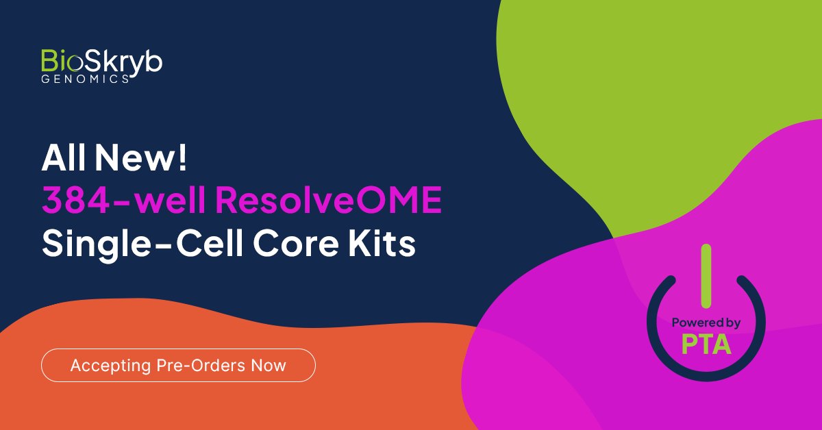 Available for pre-order: our new 384-well ResolveOME™ Whole Genome and Transcriptome Single-Cell Core Kit. An automated ResolveOME workflow, enabling users to seamlessly generate NGS-ready DNA &amp; RNA libraries from each cell with minimal hands-on time: go.bioskryb.com/l/1010901/2024…