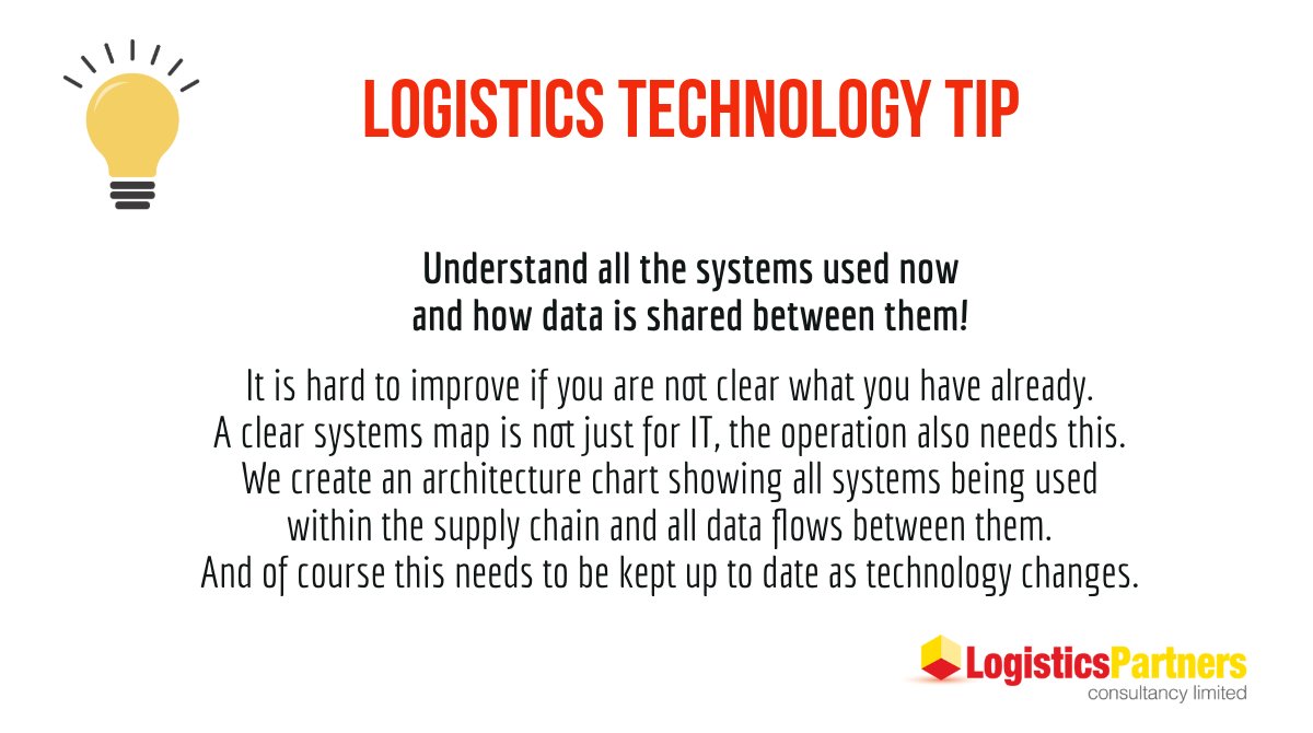 LogisticsPartne's tweet image. A clear systems map is key to any review of efficiency or a project to upgrade/replace. 
#LogisticsTechnology #SystemsArchitecture #LogisticsHealthCheck