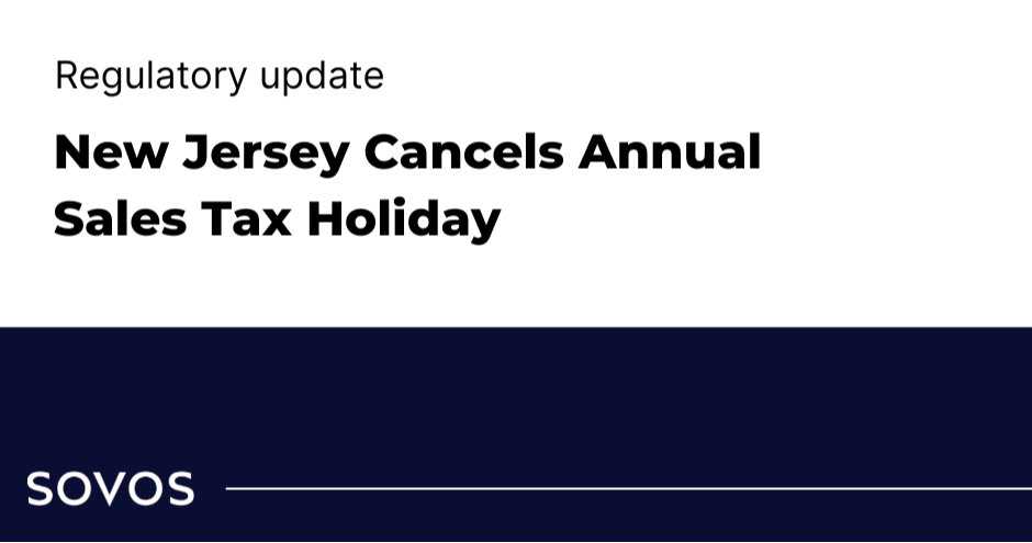 ⚠️Important update from The Garden State.

The sales tax holiday from August 24 to September 2 is canceled. No tax-free deals on school supplies this year. 

More info: ow.ly/Vtl250StEby