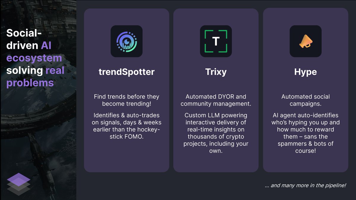 2️⃣ #Taraxa's Social-driven AI ecosystem solves real world problems, 

📈 Spot trading trends before they become trending
📣 Automate social campaigns while filtering out spam / bots 
🔎 Automate DYOR and community management 

Build on $TARA: taraxa.io/grant