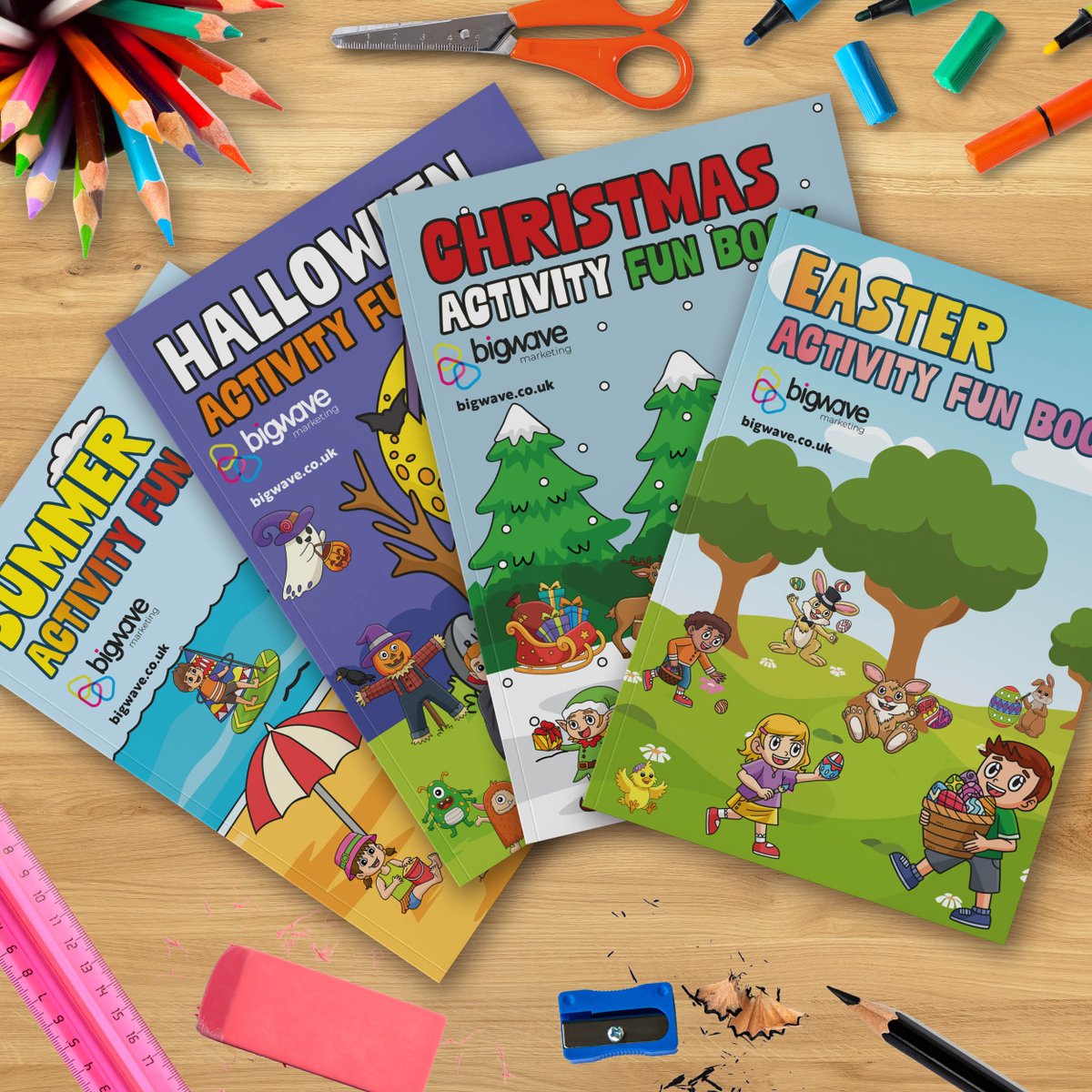 Bigwave's Seasonal Activity Booklets (customised with your logo and messages) are a great way to grow brand awareness and keep everyone occupied - whatever the weather! 

For more information and to place an order, contact: tomgozna@bigwave.co.uk.
