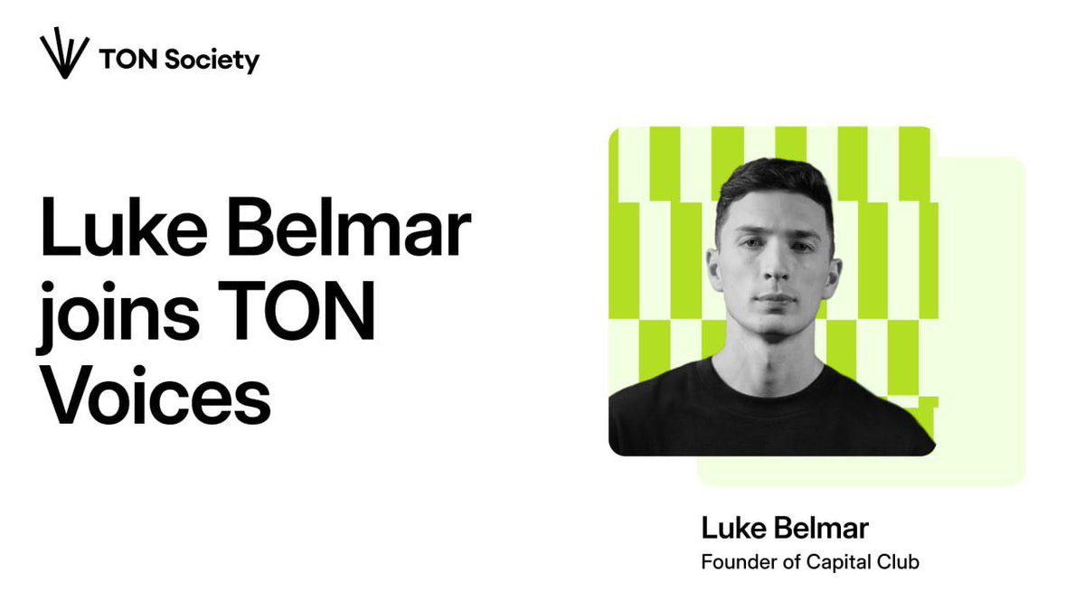 TON Society (@ton_society) on Twitter photo 🔈 As #TON becomes a movement, we’re proud to welcome <a href="/lukebelmar/">Luke Belmar 👽</a> as a new advisor to TON Society through TON Voices!
Missed our X Space with Luke Belmar? Listen to the recording ⬇️
x.com/i/spaces/1ypKd… 🔈 As #TON becomes a movement, we’re proud to welcome <a href="/lukebelmar/">Luke Belmar 👽</a> as a new advisor to TON Society through TON Voices!
Missed our X Space with Luke Belmar? Listen to the recording ⬇️
x.com/i/spaces/1ypKd…