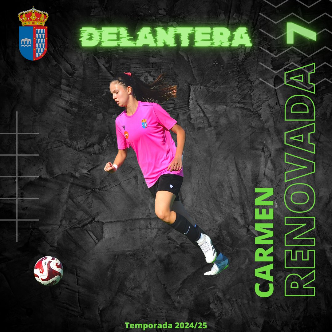 Otra renovación de nuestro equipo femenino, es el turno de nuestra segunda capitana Carmen Lozano.

Segunda pichichi de la liga con 37 goles.

Jugadora diferencial, zurda prodigiosa, importante dentro, fuera del campo y nos hará seguir disfrutando un año más.

¡VAMOS CARMEN! 💚🖤