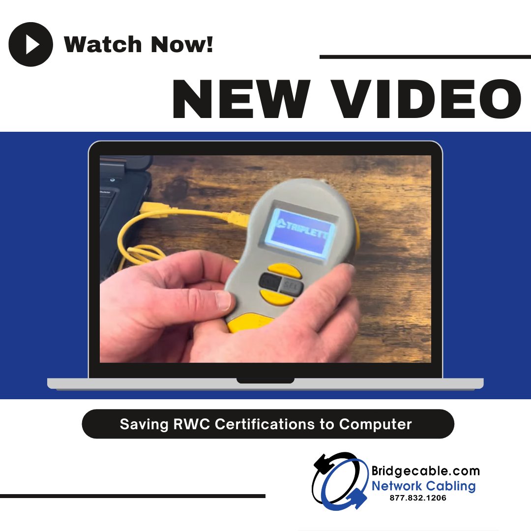 bridgecable's tweet image. #NEW VIDEO 📹 Learn how to upload RWC test files directly to your laptop: youtu.be/Lrt1fX6wpRU?fe…
#networktesting #networktest #networktester #networkcabling #networkwiring #datacabling #structuredcabling #training #tutorial #youtube #trainingvideo