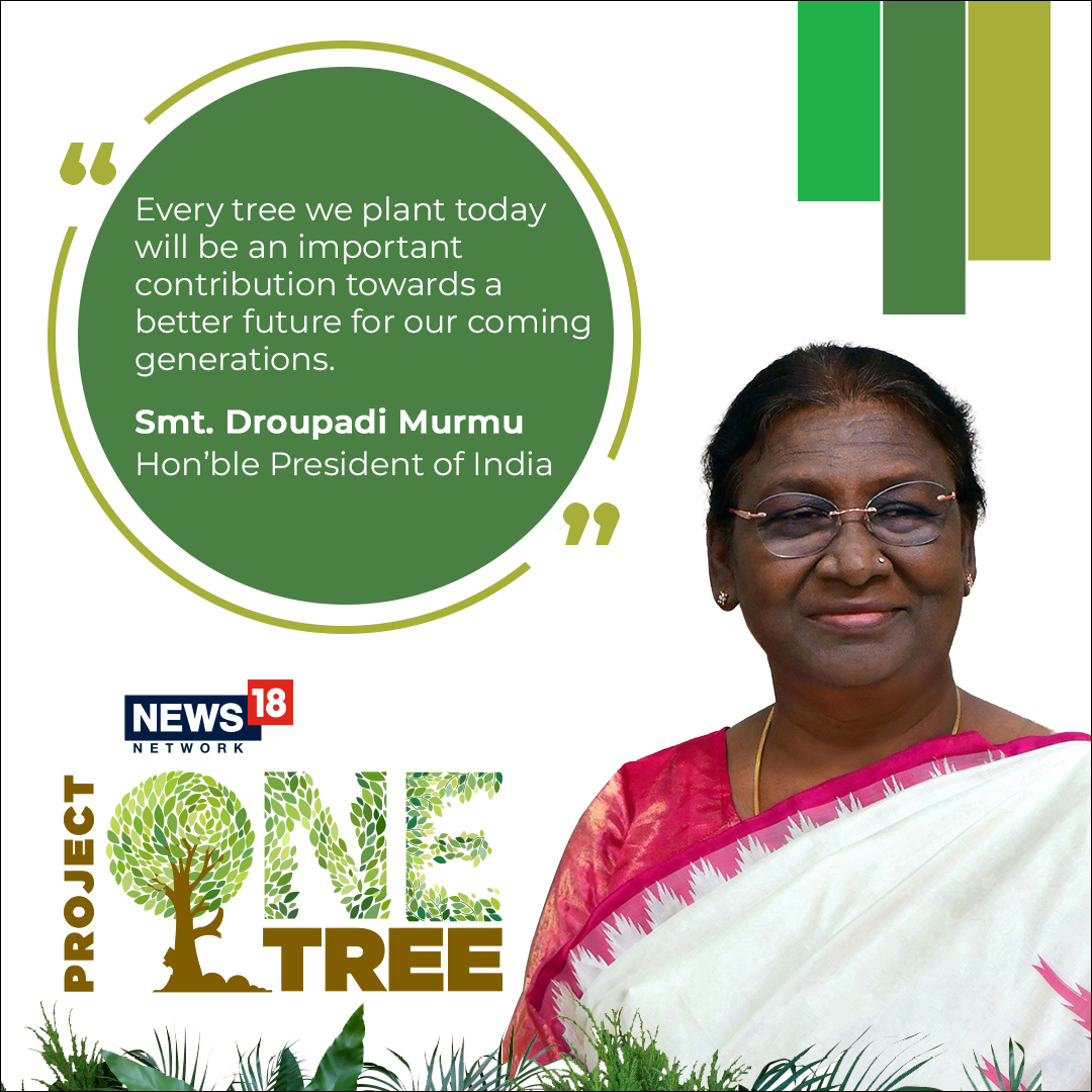 News18UP's tweet photo. News18 के #ProjectOneTree के लॉन्च इवेंट में राष्ट्रपति द्रौपदी मुर्मू ने पर्यावरण संरक्षण को लेकर हमारी महत्वपूर्ण भूमिका पर जोर दिया. आइए उनके शब्दों पर विचार करें और अभियान को सफल बनायें.
#TreesForChange #GreenInitiative #GreenGeneration #RestoreOurPlane
@rashtrapatibhvn https://t.co/45mZLX3Mj6