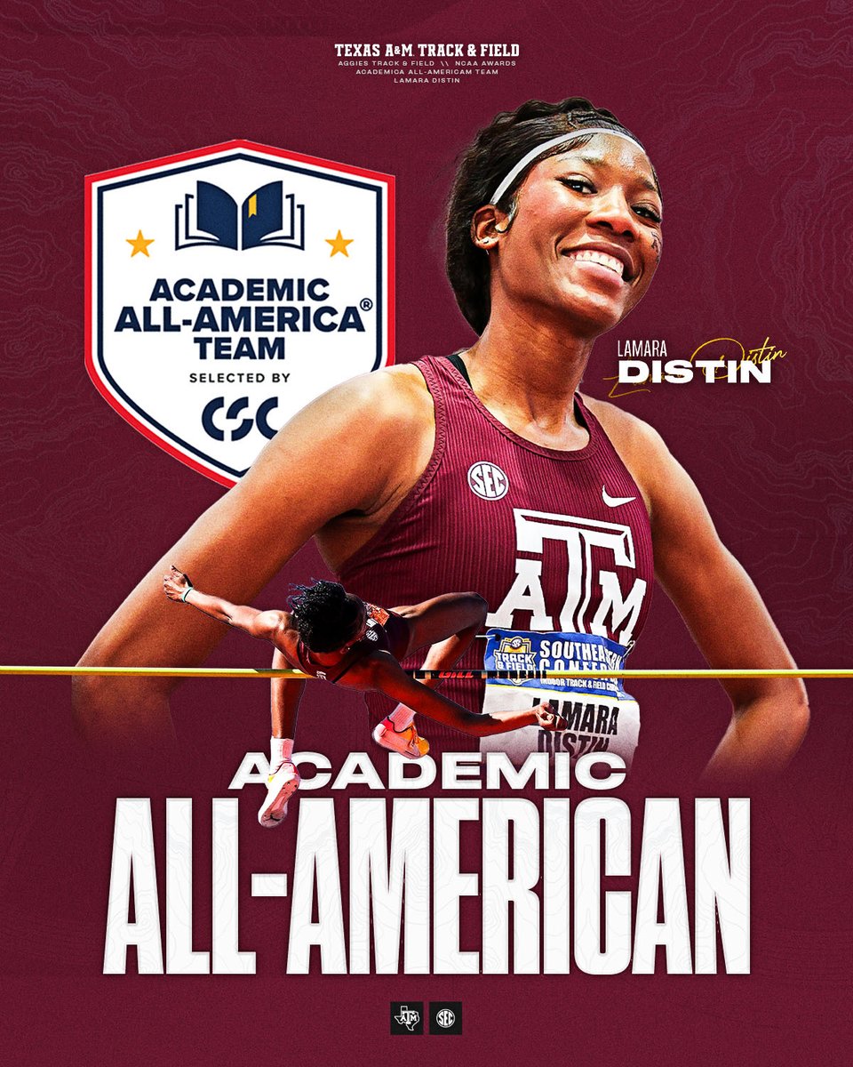 Lamara headlines the Division I Academic All-America Team 🤩

#GigEm // #AggieTF // <a href="/AcadAllAmerica/">Academic All-America®, selected by CSC</a>