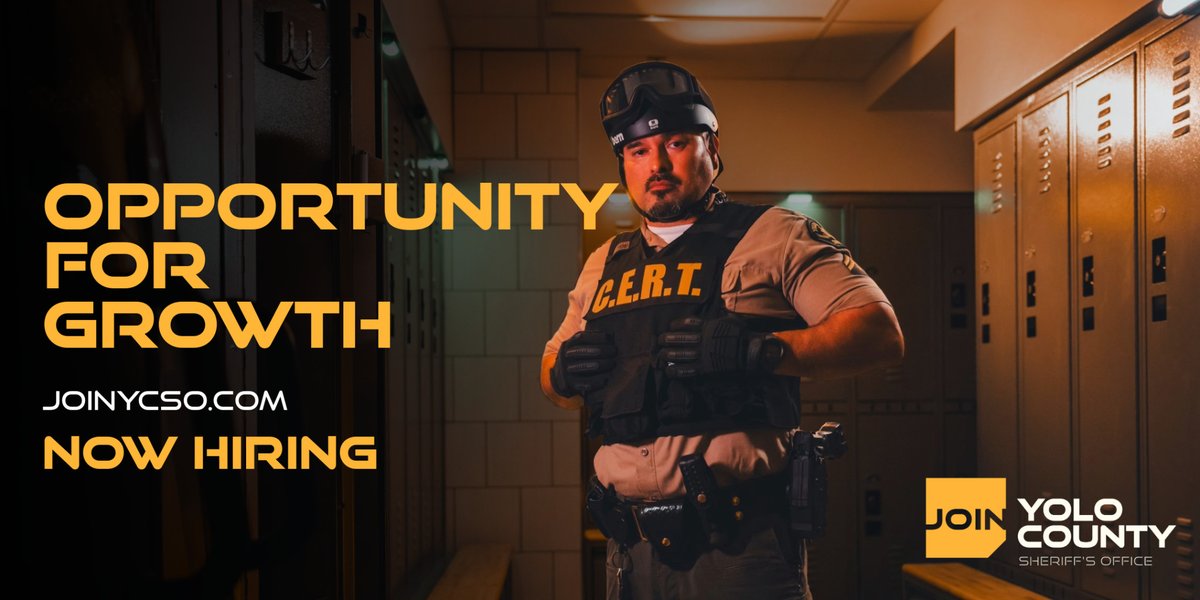 Learn more about our opportunities for growth at the Yolo County Sheriff's Office at the link in our bio.  #ycso #yolocounty #corrections