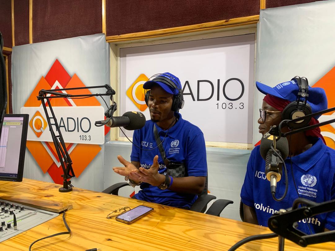 theICTJ's tweet photo. #TheGambia | #Day3 of the nationwide #Caravan started with an exciting radio interview with @QTV_GMB. We highlighted the caravan’s mission and objectives, stressing the importance of involving youth in nation building, peace, and reconciliation processes. https://t.co/QIvgmddgBf