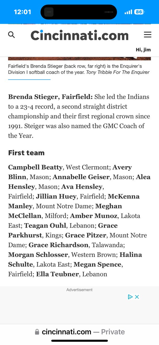 Megan Spence 2025 (@_megspence) on Twitter photo Honored and Proud to make All-City First Team!! Along with my teammates and tons of other great players! And Coach Stieger for getting All-City Coach of the Year! <a href="/FairfieldSB/">FairfieldSB</a> <a href="/CincyDoomTowe/">Cincy Doom Premier - Towe</a> <a href="/DubC_Softball/">Wilmington College Softball</a> <a href="/Coach_Goderwis/">Beth Goderwis</a> <a href="/ettasoftball/">Marietta Softball</a> <a href="/Softball_SalemU/">Salem Softball</a> Honored and Proud to make All-City First Team!! Along with my teammates and tons of other great players! And Coach Stieger for getting All-City Coach of the Year! <a href="/FairfieldSB/">FairfieldSB</a> <a href="/CincyDoomTowe/">Cincy Doom Premier - Towe</a> <a href="/DubC_Softball/">Wilmington College Softball</a> <a href="/Coach_Goderwis/">Beth Goderwis</a> <a href="/ettasoftball/">Marietta Softball</a> <a href="/Softball_SalemU/">Salem Softball</a>