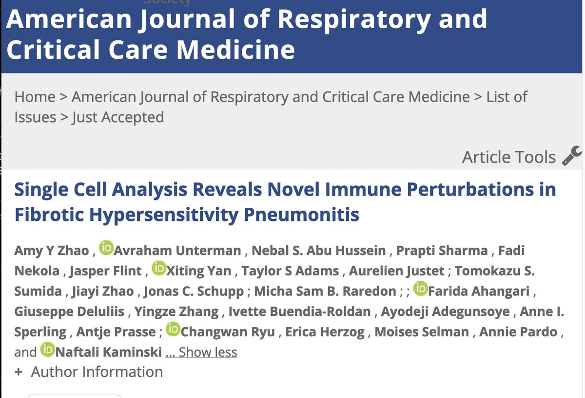 KaminskiMed's tweet photo. Our "Single Cell Analysis Reveals Novel Immune Perturbations in Fibrotic Hypersensitivity
Pneumonitis" is finally out!!
It provides the first comprehensive #ImmuneILDCellAtlas in FHP with comparisons to IPF & controls.
The 🧵about the paper is below:
https://t.co/EzN92d9LLq https://t.co/GrZyCAW0FI