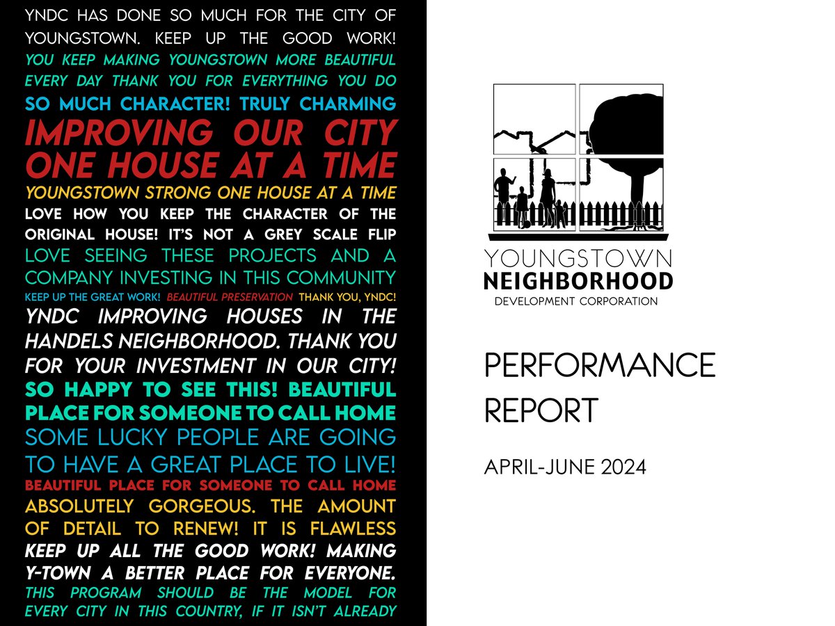 YNDC is proud to announce the publishing of its performance report from the 2nd Quarter of 2024! The performance report highlights the work of YNDC from January to June 2024. Click here to view the performance report: bit.ly/4ePcXYd #REVITALIZE #YOUNGSTOWN