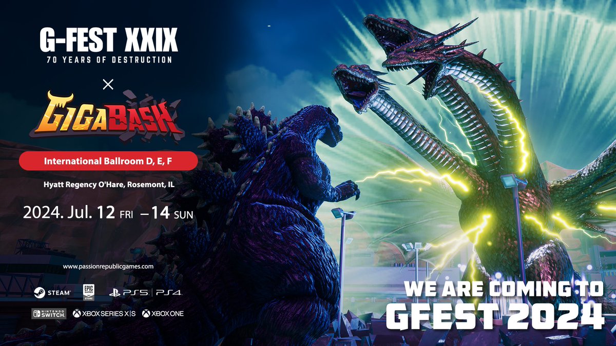 GigaBashGame's tweet photo. 🔥 Ready for #GFESTXXIX? 🔥 #GigaBash is joining the party in Rosemont, Illinois! Join us for an action-packed experience, including a mini tournament where you can showcase your skills. 😎 Don’t miss out on the fun!

Shoutout to the cool peeps in @GFEST_GFAN team for representing us there! 

#PassionRepublicGames