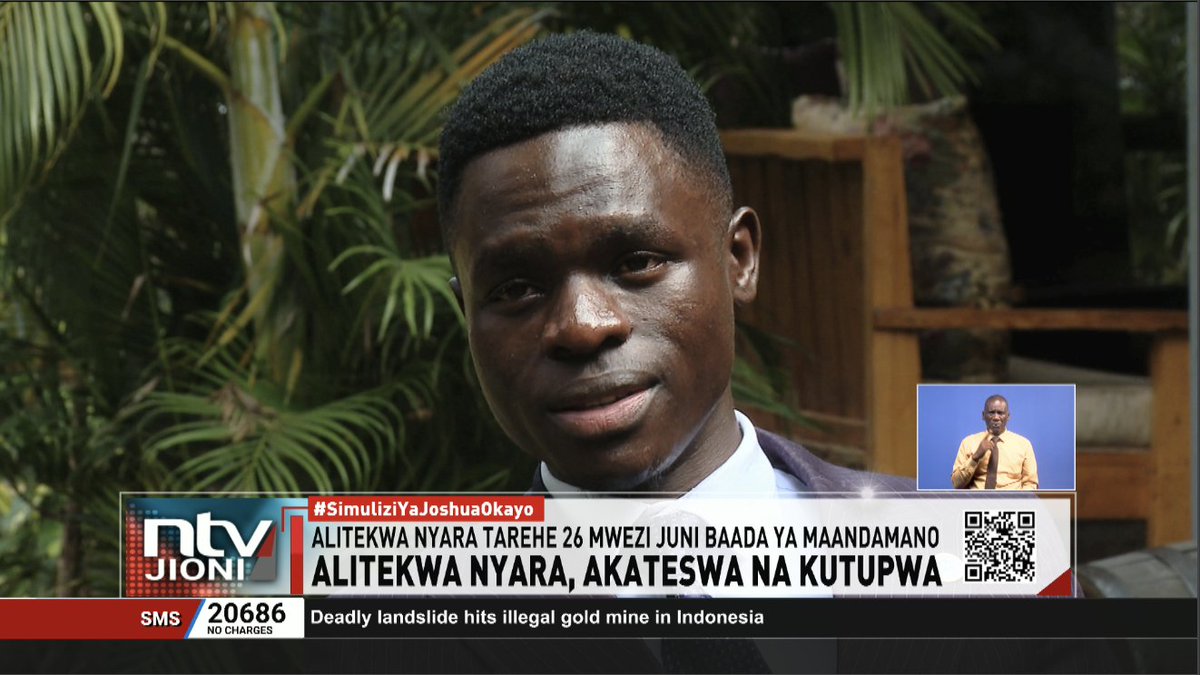 ntvkenya's tweet photo. "Walianza kunipiga na chuma... nilikuwa njaa... niliwaomba maji hawakunipea..."

Rais wa baraza la wanafunzi chuo cha KSL, Joshua Okayo, asimulia alivyotekwa na kupigwa na maafisa wa usalama kwa zaidi ya saa 48 kwa kushiriki maandamano ya mswada wa fedha wa 2024.

#SimuliziYaJoshuaOkayo @FredMuitiriri