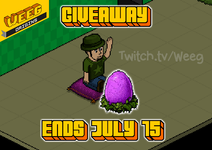 ✨MY FIRST #HabboHotelOrigins GIVEAWAY!✨

🐉I'll be giving away a newly released rare DRAGON EGG to a lucky user on #Habbo Twitter!🐉 (.com)

To Enter:
- Like/Retweet ✅
- Follow <a href="/WeegHabbo/">Weeg</a> ✅
- Tag friends! (Optional) 

The #giveaway ends July 15th! BEST OF LUCK GAMERS! 🤪