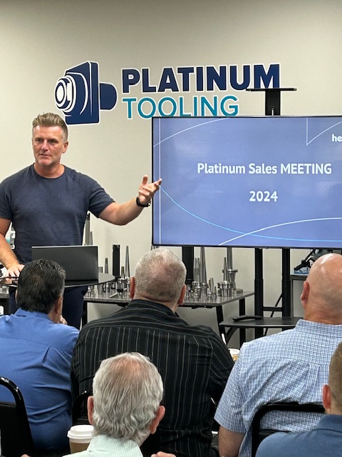 PlatinumTooling's tweet photo. Preben gave the introduction on the first day of our #PlatinumTooling #salesmeeting. This was followed by a presentation on the advantages of the #Heimatec #livetools and #angleheads by Dirk Hund, @heimatec_GmbH #salesmanager.
#companyevent #salesrepresentatives #machinetools https://t.co/8N9SNGOZDU
