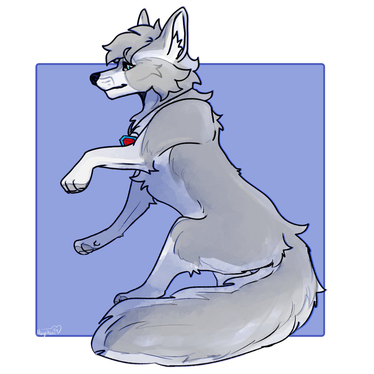 finished an attack back on someone yesterday that attacked me last year !! here's their fox oc named kemuri  💙