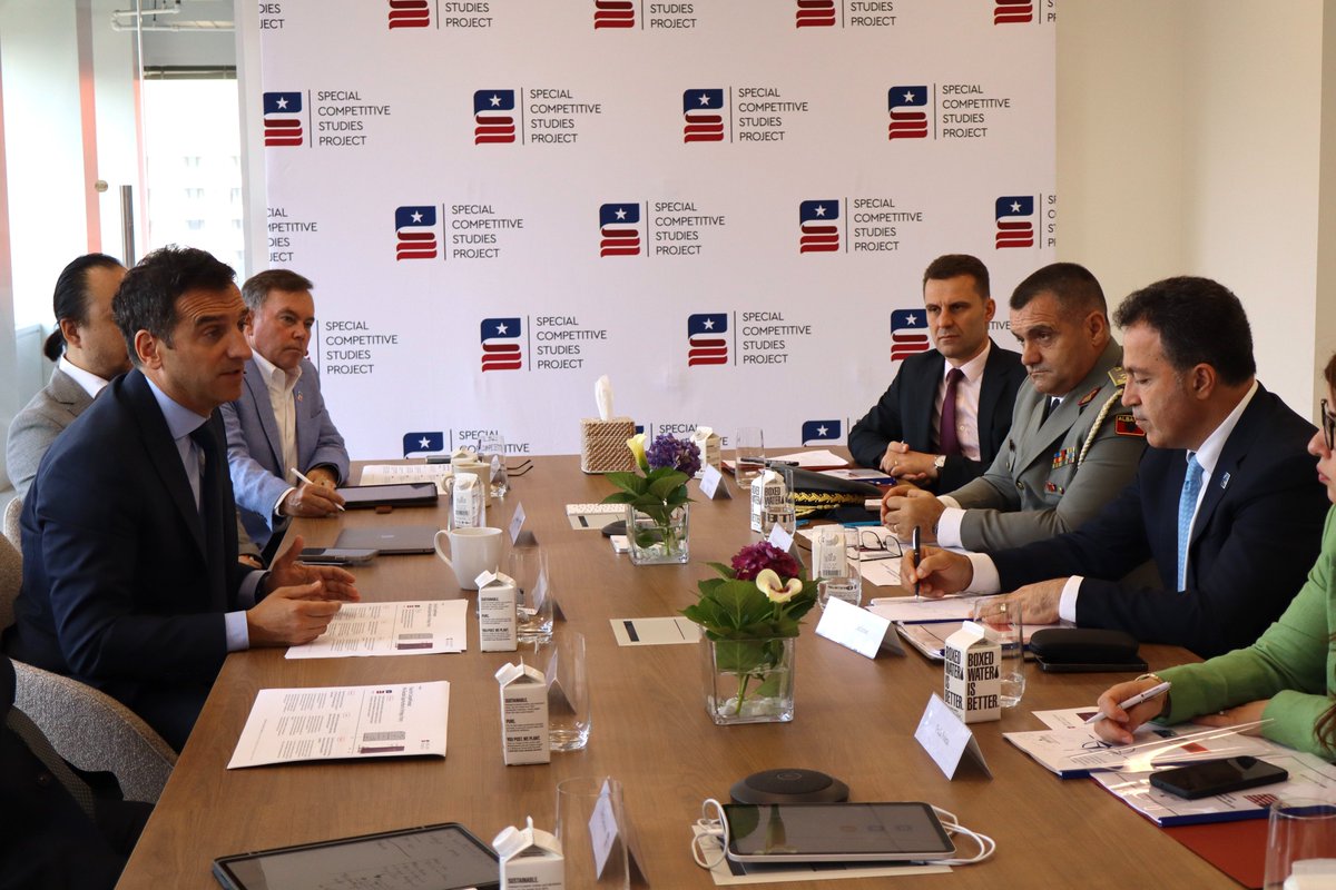 Ylli_Bajraktari's tweet image. It was an honor and a privilege to be joined in our office this morning by the Albanian Minister of Defense, @nikopeleshi for an engaging conversation on the work #SCSPTech is doing and technology innovation in Albania.
