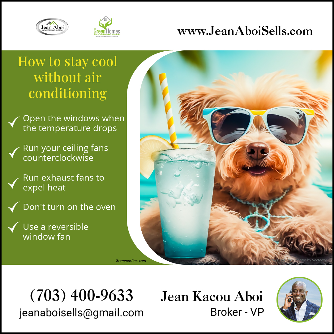 JeanKacouAboi's tweet image. Stay cool this summer without AC! 🌬️

• Open windows when it’s cooler
• Run ceiling fans counterclockwise
• Use exhaust fans
• Skip the oven
• Try a reversible window fan

📌 FREE Valuation of your home at tinyurl.com/339tmbea

#SummerTips #StayCool #NoAC #HomeHacks