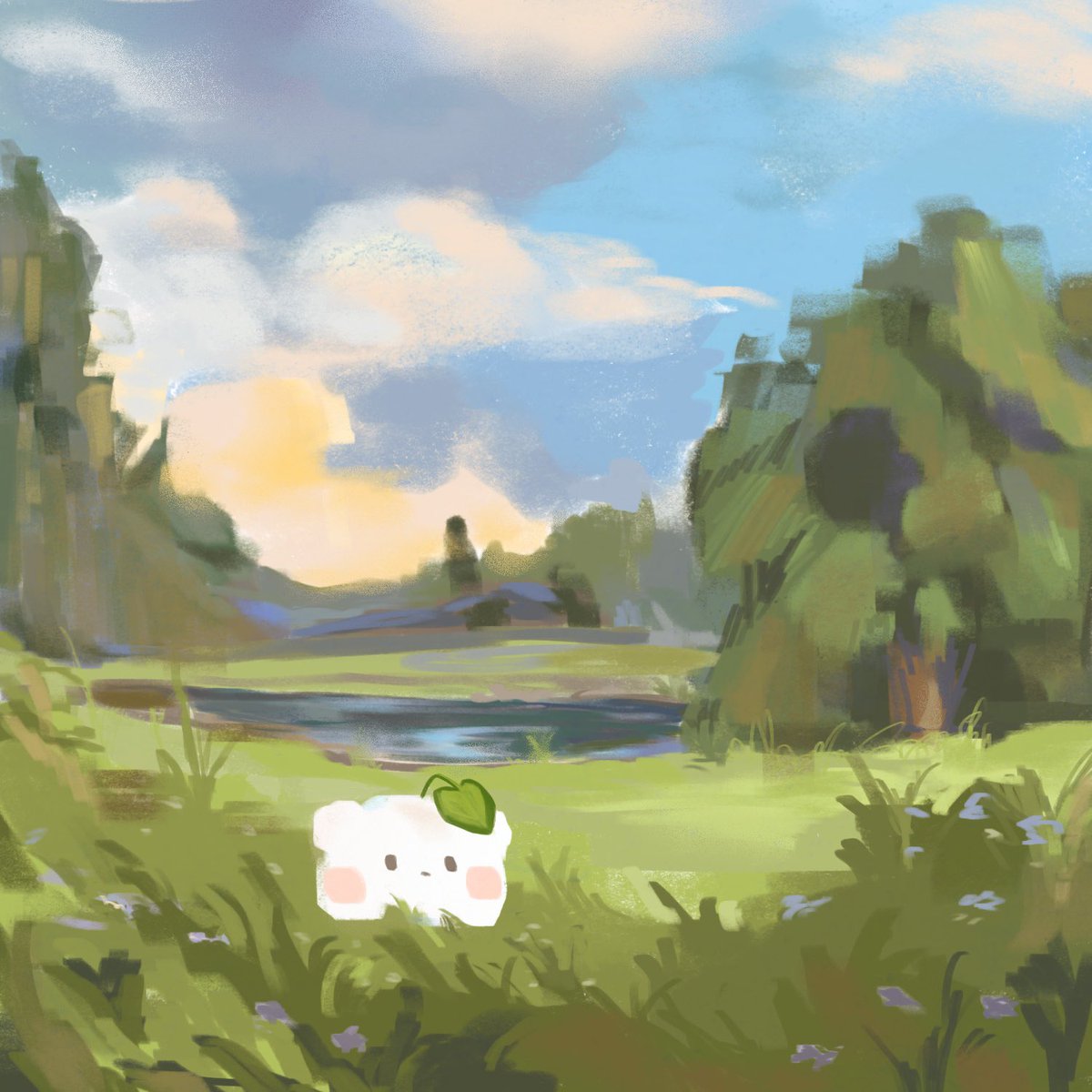 peachypath's tweet photo. study of a photo and then I added puddles in !! https://t.co/G5W3KQLR8i