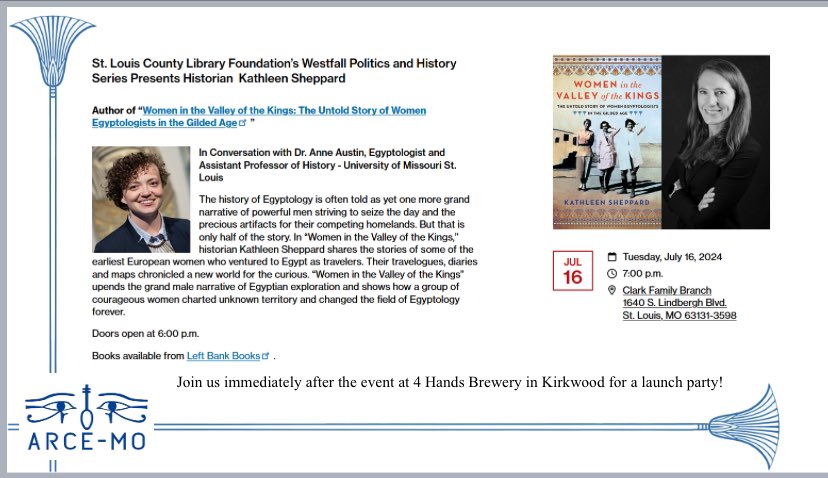 One week from today, board members Anne Austin and Kate Sheppard talk books <a href="/SLCL/">St. Louis County Library</a> Westfall Series!
Doors at 630, starts at 7 at the Clark Family branch!!