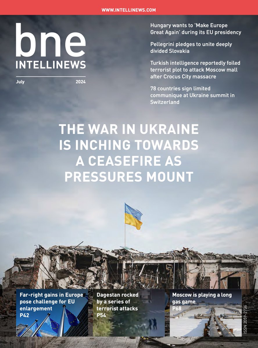 bneeditor's tweet image. #bne IntelliNews monthly magazine
The JULY issue of bne monthly Magazine is out!

COVER SECTION
The war in Ukraine is inching towards a ceasefire as pressures mount

Read it for free
online.flipbuilder.com/myab/vdki/

Sign up to receive the magazine each month by email for free here
