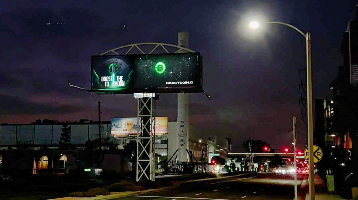 MeowRichKitty's tweet image. Boost coin is now in LA next to Elon musk’s factory