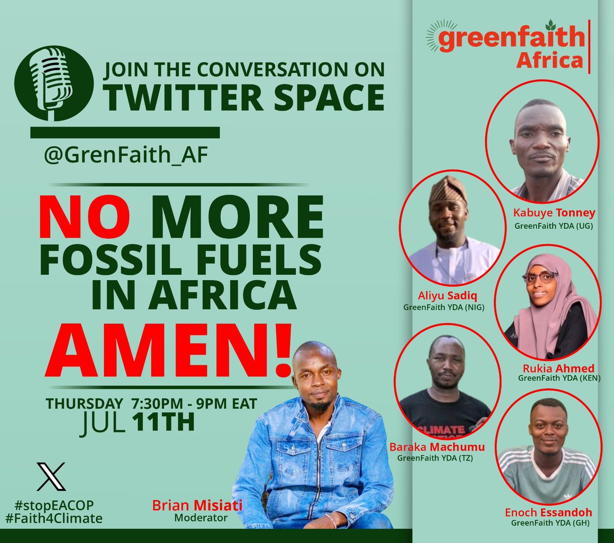 Don't miss out!!!

I will be sharing my thoughts on the impacts of #fossilfuels in Africa and why our continent must take the path to #RenewableEnergy

#Faiths4Climate