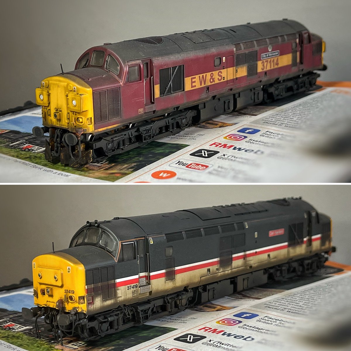 The Weathering Works (@weatheringworks) on Twitter photo Bachmann vs Accurascale. The top EWS class 37 is Bachmanns old model with the impressive <a href="/accurascale/">accurascale</a> 37 in InterCity livery below. Clearly the Accurascale model is more detailed + of a much higher pedigree but the old Bachmann model still scrubs up well with weathering #tmrguk Bachmann vs Accurascale. The top EWS class 37 is Bachmanns old model with the impressive <a href="/accurascale/">accurascale</a> 37 in InterCity livery below. Clearly the Accurascale model is more detailed + of a much higher pedigree but the old Bachmann model still scrubs up well with weathering #tmrguk