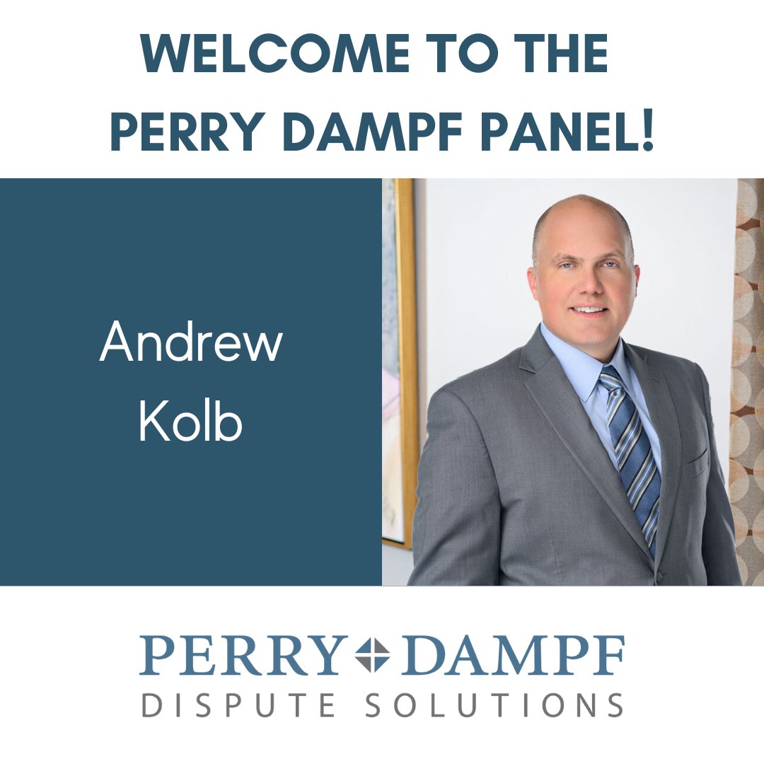 perrydampf's tweet image. #PerryDampf welcomes Andrew Kolb to its State and Local Tax (SALT) mediation panel! Specializing in state &amp;amp; local tax issues, real estate complexities, business torts, contract disputes, &amp;amp; ins coverage matters for over 20 yrs, he has expertise in navigating complex legal issues.
