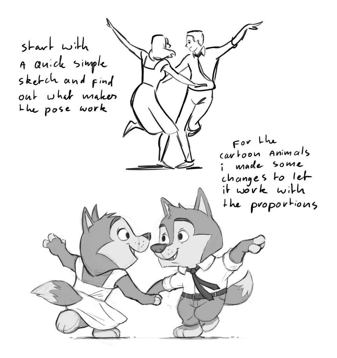 Using reference when drawing characters. Yourself, family, friends, pictures, videos. Its really usefull!