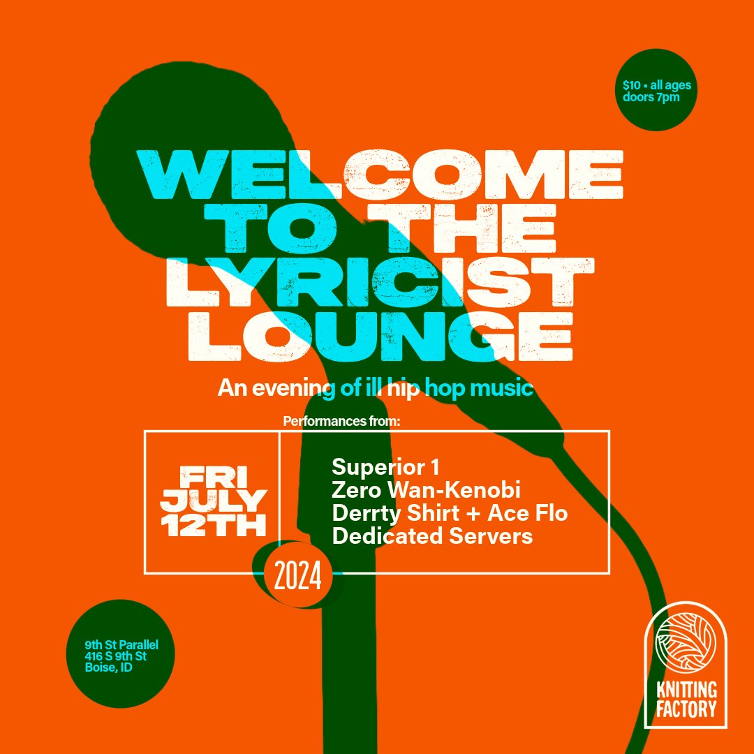 We’re rockin 9th St Parallel (upstairs at <a href="/knitboise/">Knitting Factory Boise</a>) this Friday alongside some of our dopest hip hop colleagues 🔥 

Great performances incoming so get ya tix below or in bio and let’s rock this weekend 👊🏽

ticketweb.com/event/welcome-…