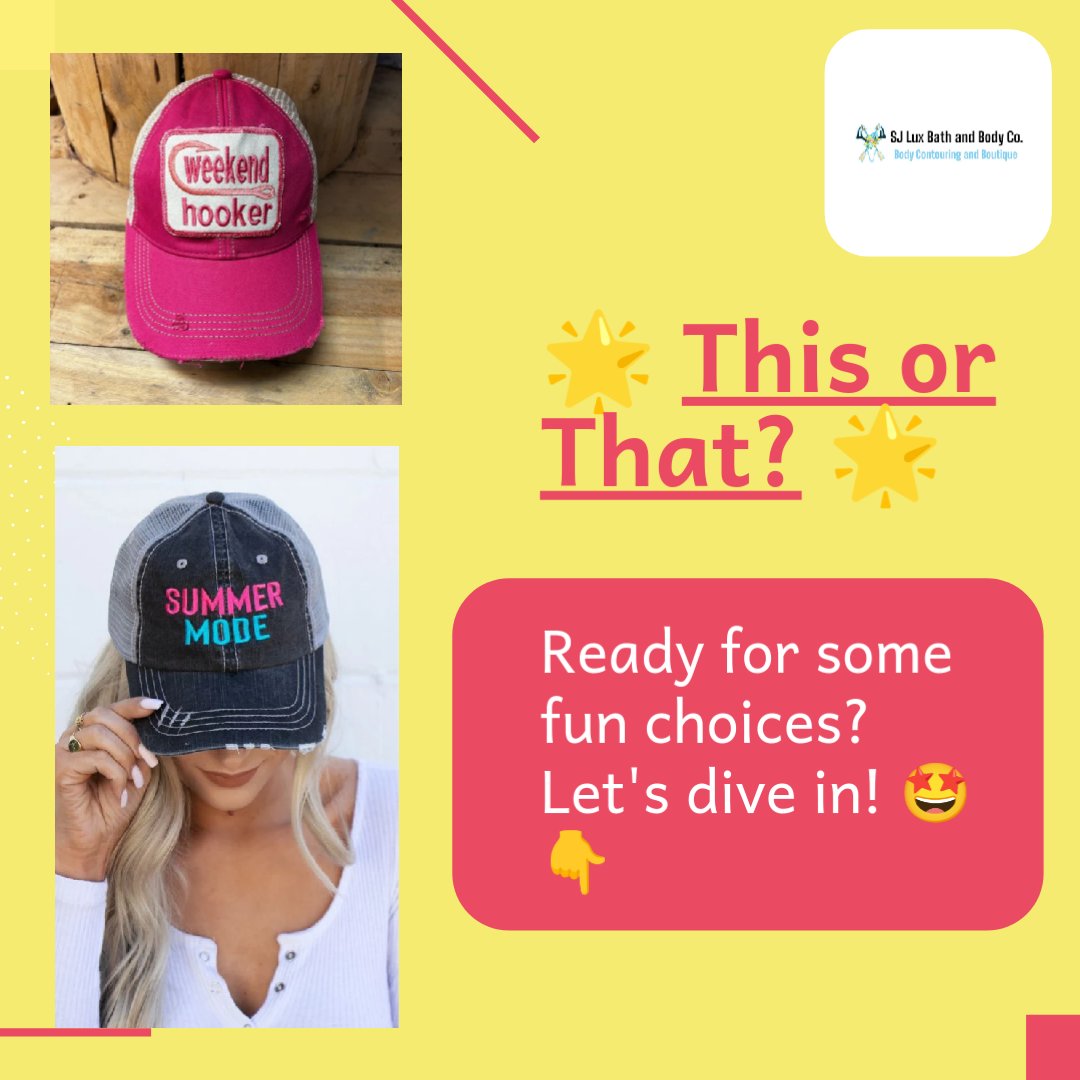 sj_lux's tweet image. 1. Beach day 🏖️ or Pool day 🏊‍♀️? 2. Ice cream 🍦 or Popsicle 🍧? 3. Sun hat 👒 or Sunglasses 🕶️? 4. BBQ 🍔 or Picnic 🥪? 5. Flip flops 👡 or Sneakers 👟? Comment below with your faves! 😎✨ Start shopping at sjluxbathandbody.com #SummerVibes #FunChoices #SelfLove