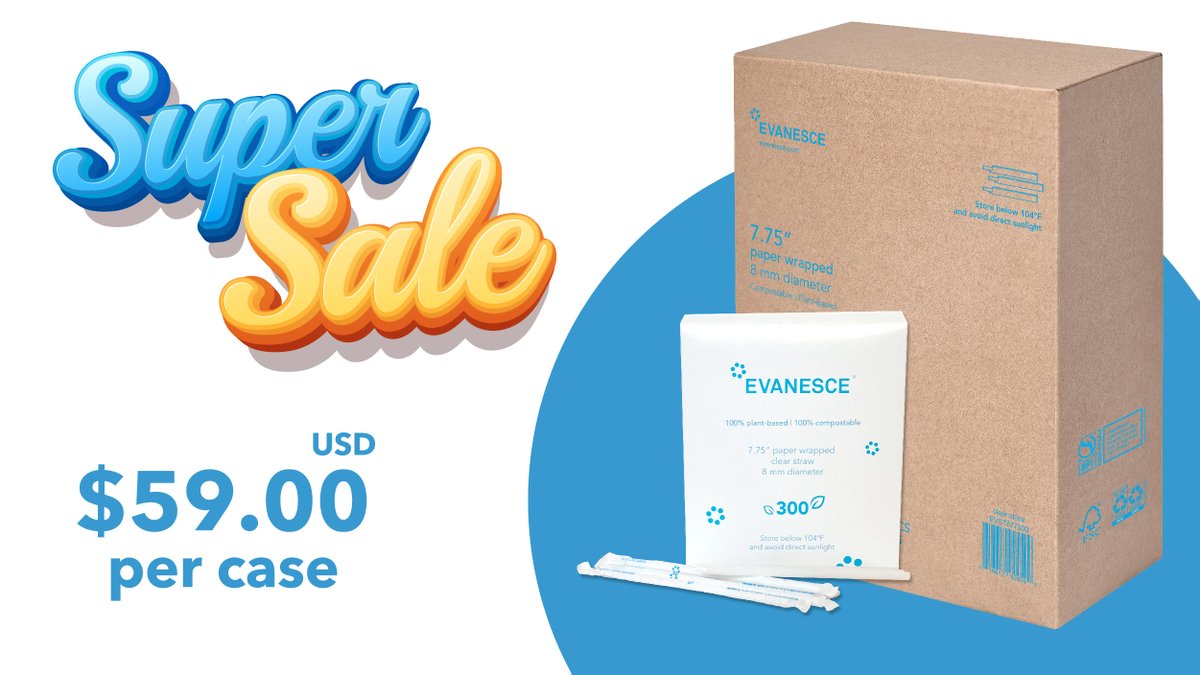 Don't miss out on our incredible #sale!

Switch to sustainability with our #CompostableStraws🌱💚, now at an unbeatable price of just $59.00 USD per case! Say goodbye to plastic and hello to a greener planet. 
Stock up now! 1-800-691-9158

evanesce.com/product/cold-b…

#EcoFriendly
