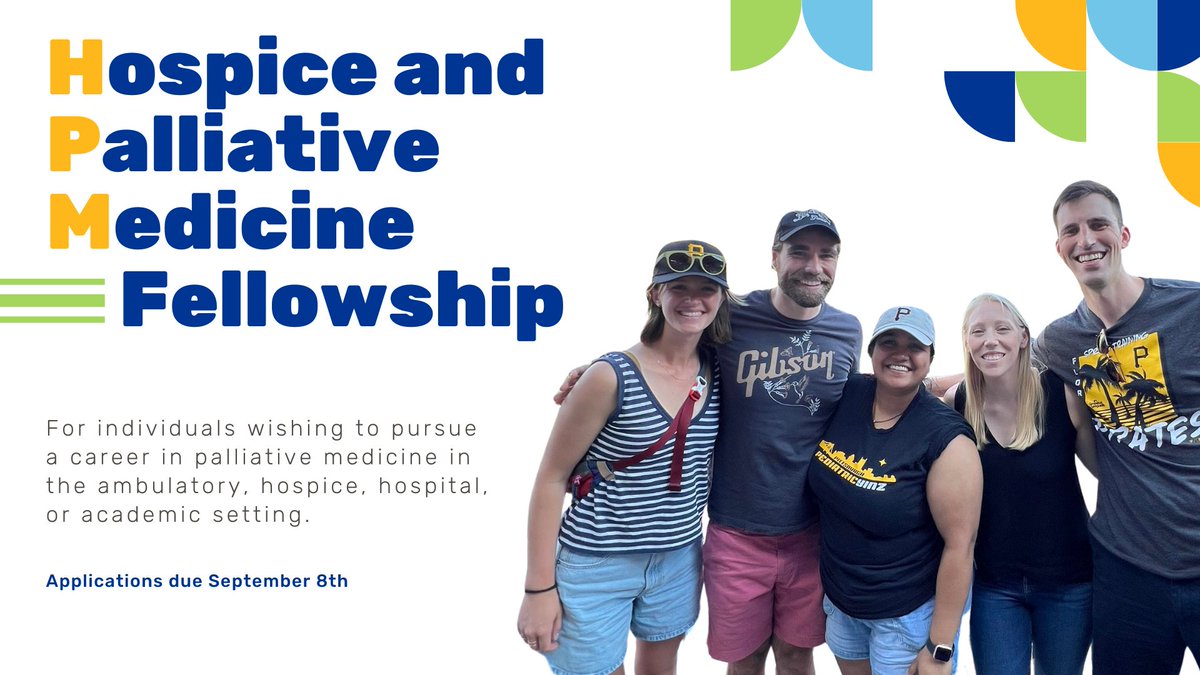 Pitt Hospice and Palliative Medicine Fellowship (@pitthpmfellows) on Twitter photo July is almost over, which means we're one month closer to our application deadline! Apply to the <a href="/PittGIM/">Pitt General Internal Medicine</a> #HPMfellowship before September 8th 🗓️
❓ More info: dom.pitt.edu/dgim/spc/fello…
✔️ Apply: students-residents.aamc.org/applying-fello… July is almost over, which means we're one month closer to our application deadline! Apply to the <a href="/PittGIM/">Pitt General Internal Medicine</a> #HPMfellowship before September 8th 🗓️
❓ More info: dom.pitt.edu/dgim/spc/fello…
✔️ Apply: students-residents.aamc.org/applying-fello…