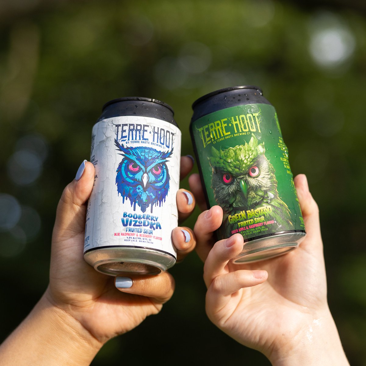 thbcbeer's tweet image. When #TerreHoot enters the group chat  📣 Hoot and holler which fruited sour you'd break the law for, BOOBERRY VIZODKA or GREEN BASTARD🦉