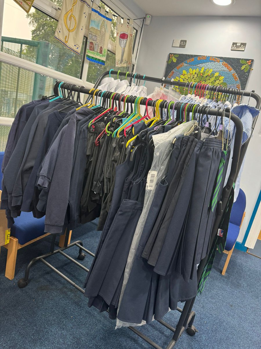 StAnnsRainhill's tweet image. Please feel free to visit our new and pre loved uniform stand in our school office. Help yourself to any of these lovely items including shirts, dresses, hoodies and other uniform. #Sustainability. #NoWaste. 💚💙 @the3saints @NW_LP