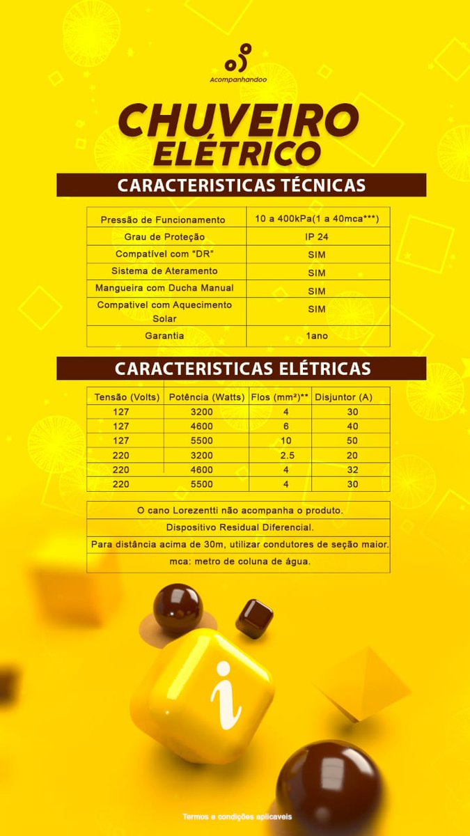 AngeloArmazens's tweet photo. Especificações. Chuveiro Elétrico. @outronixo https://t.co/4VuXBuIpZc