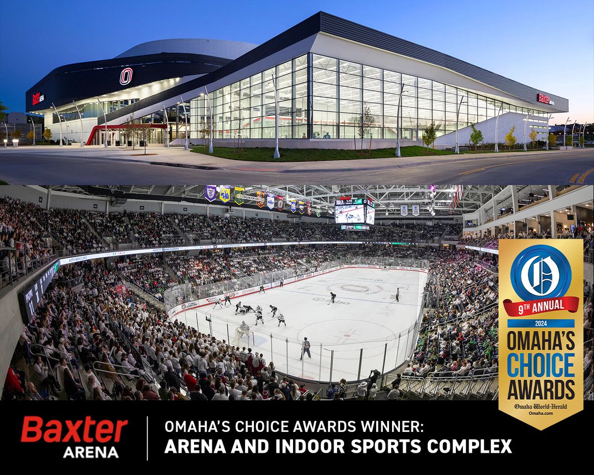 Baxter Arena (@baxterarena) on Twitter photo We are excited to announce that <a href="/BaxterArena/">Baxter Arena</a> has been voted Omaha's Choice Awards Winner for Best Arena and First Place Winner for Indoor Sports Complex! ๐๐๐๐ฅโธ๏ธ๐ต๐
This achievement wouldn't be possible without you!
Thank you, Omaha! GO MAVS!๐ค We are excited to announce that <a href="/BaxterArena/">Baxter Arena</a> has been voted Omaha's Choice Awards Winner for Best Arena and First Place Winner for Indoor Sports Complex! ๐๐๐๐ฅโธ๏ธ๐ต๐
This achievement wouldn't be possible without you!
Thank you, Omaha! GO MAVS!๐ค