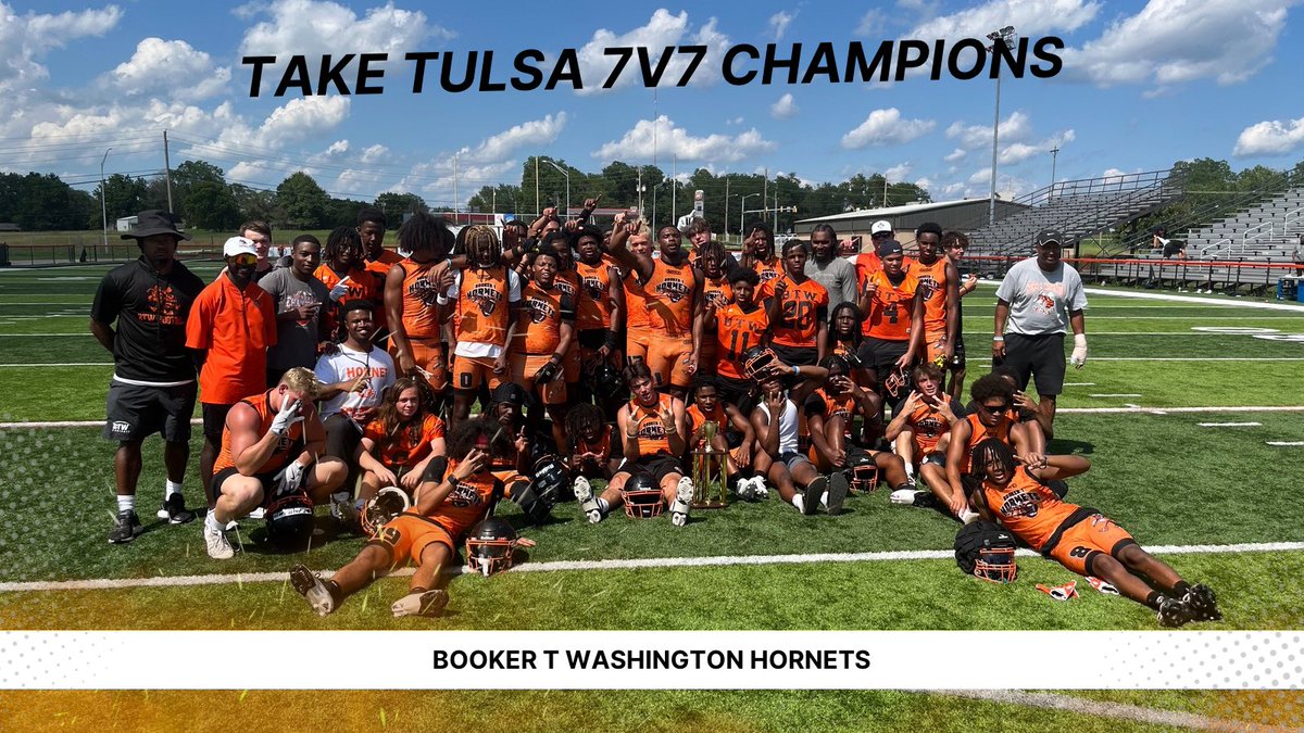 Booker T Football (@bookertfootball) on Twitter photo Take Tulsa 7v7 Champs! Thank you <a href="/cowetafootball/">Coweta Football</a> for having us and for the great hospitality! #WeComing Take Tulsa 7v7 Champs! Thank you <a href="/cowetafootball/">Coweta Football</a> for having us and for the great hospitality! #WeComing